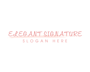 Pink Watercolor Signature  logo design