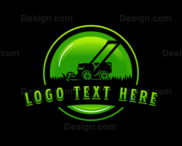 Lawn Mower Turf Landscape Logo