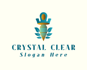 Teal Crown Diamond logo design