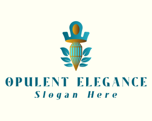 Teal Crown Diamond logo design