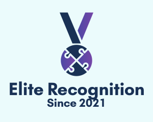 Puzzle Medal Award logo design