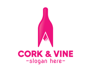 Magenta Wine Mountain logo design