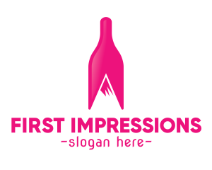 Magenta Wine Mountain logo design