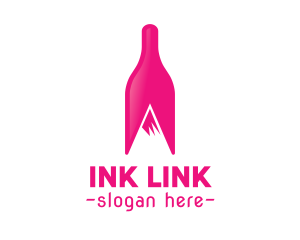 Magenta Wine Mountain logo design