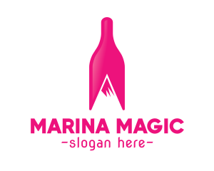 Magenta Wine Mountain logo design