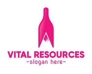 Magenta Wine Mountain logo design