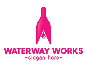 Magenta Wine Mountain logo design