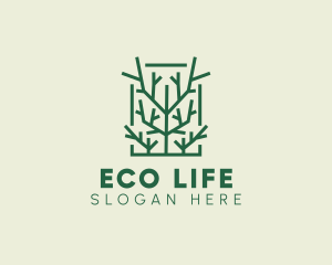 Garden Forest Tree Branch logo design