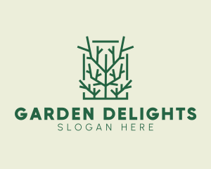 Garden Forest Tree Branch logo design