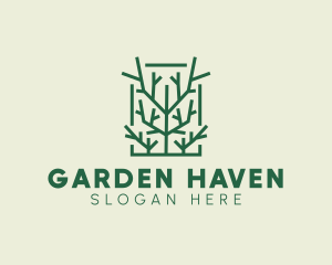 Garden Forest Tree Branch logo design