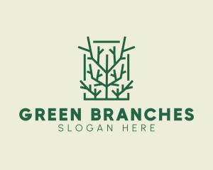 Garden Forest Tree Branch logo design