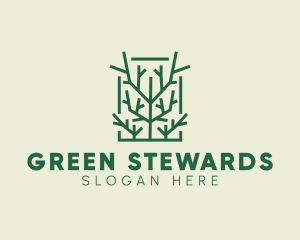 Garden Forest Tree Branch logo design