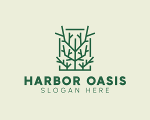 Garden Forest Tree Branch logo design