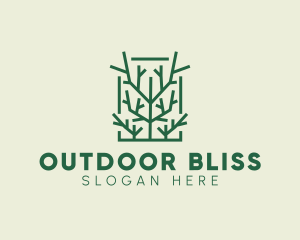 Garden Forest Tree Branch logo design