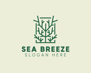 Garden Forest Tree Branch logo design