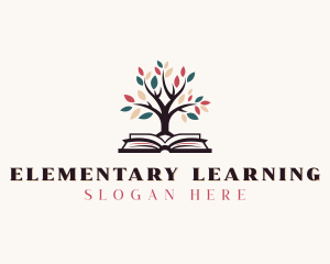 Educational Learning Book Tree logo design