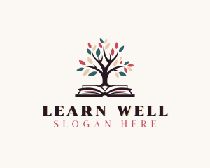 Educational Learning Book Tree logo design