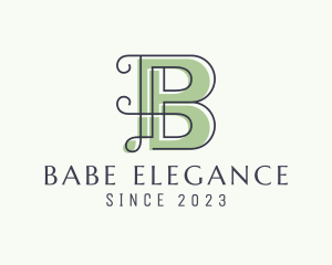 Elegant Swirl Company Letter B logo design