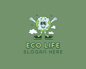 Earth Eco Globe logo design