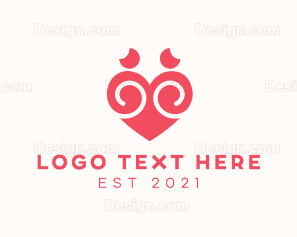 Couple Love Heart Marriage Logo