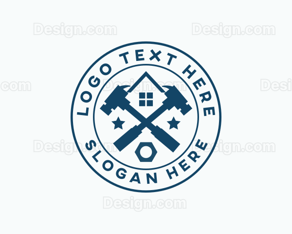 House Roof Construction Logo