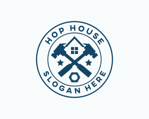 House Roof Construction logo design