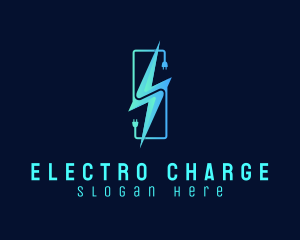 Lightning Volt Plug logo design