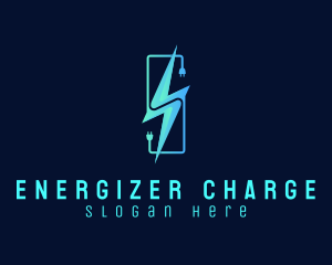 Lightning Volt Plug logo design