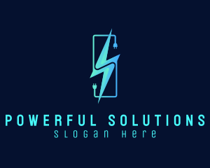 Lightning Volt Plug logo design