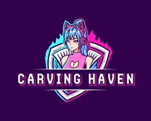 Female Gaming Streamer logo design