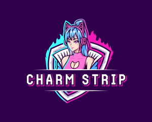 Female Gaming Streamer logo design