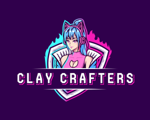 Female Gaming Streamer logo design