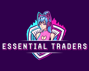 Female Gaming Streamer logo design