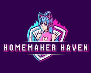 Female Gaming Streamer logo design