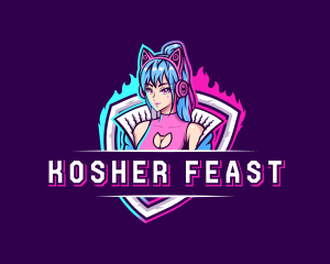 Female Gaming Streamer logo design