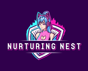 Female Gaming Streamer logo design