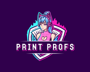 Female Gaming Streamer logo design