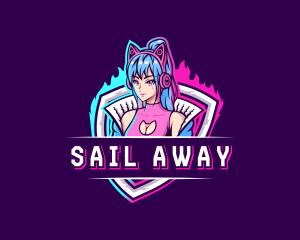 Female Gaming Streamer logo design