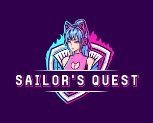 Female Gaming Streamer logo design