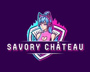 Female Gaming Streamer logo design