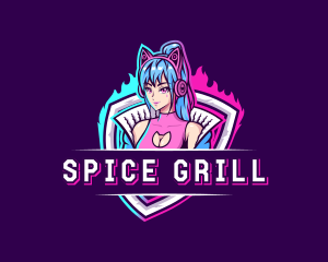 Female Gaming Streamer logo design