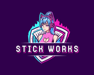 Female Gaming Streamer logo design