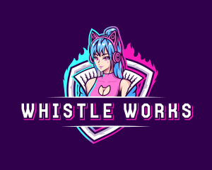 Female Gaming Streamer logo design