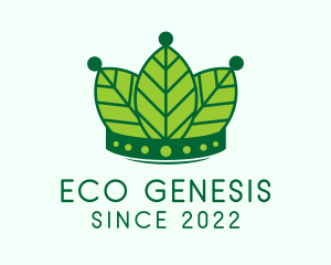 Eco Leaf Crown  logo design