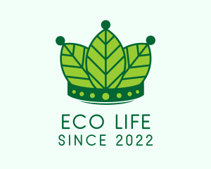 Eco Leaf Crown  logo design