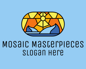 Ocean Waves Glass Mosaic  logo design