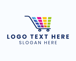 Colorful Grocery Cart logo