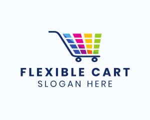 Colorful Grocery Cart logo design