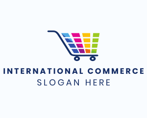 Colorful Grocery Cart logo design