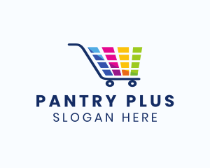 Colorful Grocery Cart logo